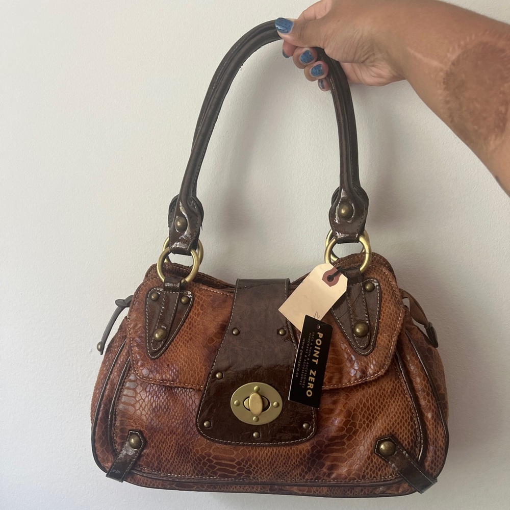 Point Zero Faux Leather Shoulder Bag